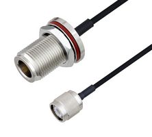 L-COM LCCA30654-FT2 RF / Coaxial Cable Assembly, 2 ft, 609.6 mm, 0.085 Hand Formable, N Type Bulkhead Jack, TNC Plug