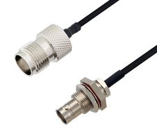 L-COM LCCA30662-FT1.5 RF / Coaxial Cable Assembly, 1.5 ft, 457.2 mm, 0.085 Hand Formable, BNC Bulkhead Jack, TNC Jack