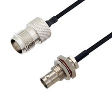 L-COM LCCA30662-FT2 RF / Coaxial Cable Assembly, 2 ft, 609.6 mm, 0.085 Hand Formable, BNC Bulkhead Jack, TNC Jack