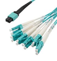 L-COM MPF12OM4-20LCR-5 Fiber Optic Cable, Multimode, OM4, 12 Fibers, 50µm / 125µm, 16.4 ft