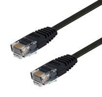 L-COM TRD695FLAT-BLK-40 Ethernet Cable, Cat6, RJ45 Plug to RJ45 Plug, UTP (Unshielded Twisted Pair), Black, 12.2 m, 40 ft