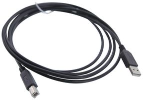 L-COM CAUBLKAB-2M USB Cable, USB Type A Plug, USB Type B Plug, 2 m, 6.5 ft, USB 2.0, Black