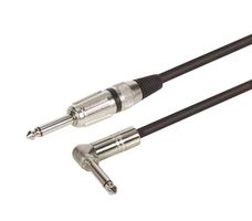 L-COM CA14214RA-6 Audio / Video Cable Assembly, Plug, 90° 1/4" TS Connector, 1/4" TS Connector, 6 ft, 1.8 m, Black