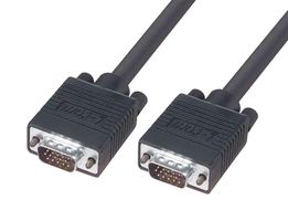 L-COM CGSVGAMM-25 Computer Cable, HD-15 Plug, HD-15 Plug, 25 ft, 7.6 m, Black, CGSVGAMM Series