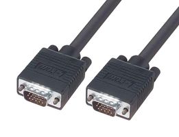 L-COM CGSVGAMM-50 Computer Cable, HD-15 Plug, HD-15 Plug, 50 ft, 15.2 m, Black, CGSVGAMM Series
