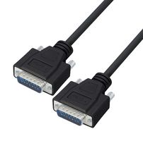 L-COM CSMNB15MM-50 Computer Cable, D Sub 15 Position Plug, D Sub 15 Position Plug, 50 ft, 15.2 m, Black