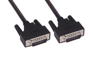 L-COM CSMUZ15MM-50 Computer Cable, D Sub 15 Position Plug, D Sub 15 Position Plug, 50 ft, 15.2 m, Black