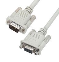 L-COM CS2H15MF-1 Computer Cable, HD-15 Plug, HD-15 Receptacle, 1 ft, 304.8 mm, Light Gray, CS2H15MF Series