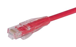 L-COM TRD695R-80 Ethernet Cable, Cat6, RJ45 Plug to RJ45 Plug, UTP (Unshielded Twisted Pair), Red, 24.4 m, 80 ft
