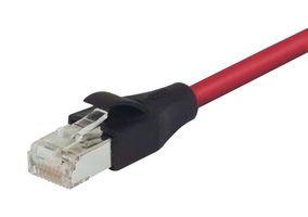 L-COM TRD855SIGRD-200 Ethernet Cable, Cat5e, RJ45 Plug to RJ45 Plug, STP (Shielded Twisted Pair), Red, 61 m, 200 ft
