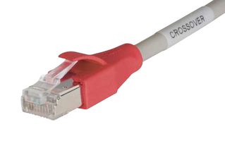 L-COM TRD855XCR-90 Ethernet Cable, Cat5e, RJ45 Plug to RJ45 Plug, Gray, 27.4 m, 90 ft