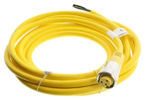 PEPPERL+FUCHS V93-G-YE4M-STOOW Sensor Cable, 7/8" Receptacle, Free End, 3 Positions, 4 m, 13.1 ft
