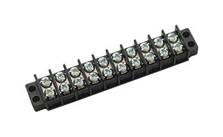 IDEAL 89-310 Panel Mount Barrier Terminal Block, 2 Row, 10 Positions, 22 AWG, 14 AWG, 9.52 mm, 30 A