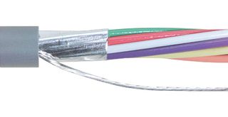 L-COM CS9-100 Multiconductor Cable, Shielded, 9 Conductor, 24 AWG, 100 ft, 30.48 m