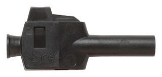 POMONA 73091-0 Banana Test Connector, Plug, Cable Mount, 20 A, 600 V, Nickel Plated Contacts, Black
