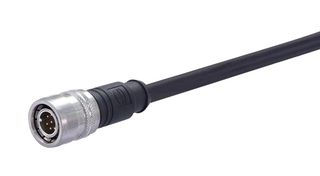 HARTING 21402000883075 Sensor Cable, A-Code, Gray, M12 Plug, Free End, 8 Positions, 7.5 m, 24.6 ft
