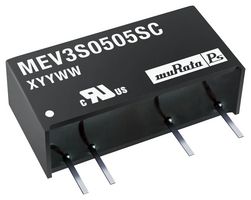 MURATA POWER SOLUTIONS MEV3S0509SC Isolated Through Hole DC/DC Converter, SIP, 1:1, 3 W, 1 Output, 9 V