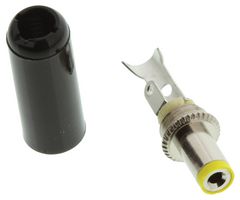 SWITCHCRAFT/CONXALL S760H DC Power Connector, High Temp, Black, 2 mm, Plug, 3 A, 9.5 mm, Cable Mount, Solder