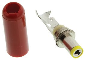 SWITCHCRAFT/CONXALL S765H DC Power Connector, High Temp, Red, 2 mm, Plug, 3 A, 9.5 mm, Cable Mount, Solder
