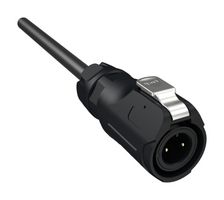 AMPHENOL COMMUNICATIONS SOLUTIONS MRDAP02CAPC00 Circular Cable Assembly, IP67, Circular Plug to Free End, 2 Positions, 9.8 ft, 3 m, Black