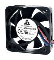 DELTA ELECTRONICS AFB0412HHA-TA5F DC Axial Fan, 12 V, Square, 40 mm, 10 mm, Ball Bearing, 8.154 CFM