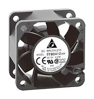 DELTA ELECTRONICS FFB0412VHN-TP03 DC Axial Fan, 12 V, Square, 40 mm, 28 mm, Ball Bearing, 15.79 CFM