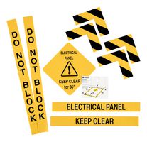 BRADY 178547 Floor Marking Kit, Electrical Panel, Keep Clear for 36", Vinyl, Black / Yellow, Size 30" x 36"