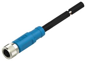 TE CONNECTIVITY T4051310004-004 Sensor Cable, M8 Receptacle, Free End, 4 Positions, 3 m, 9.8 ft, T405 Series