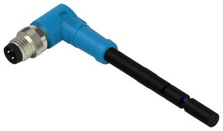 TE CONNECTIVITY T4061210003-004 Sensor Cable, Shielded, 90° M8 Plug, Free End, 3 Positions, 3 m, 9.8 ft, T406 Series