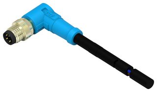 TE CONNECTIVITY T4061210004-003 Sensor Cable, Shielded, 90° M8 Plug, Free End, 4 Positions, 1.5 m, 4.9 ft, T406 Series