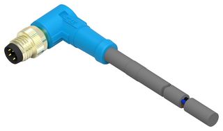 TE CONNECTIVITY T4061220004-004 Sensor Cable, Shielded, 90° M8 Plug, Free End, 4 Positions, 3 m, 9.8 ft, T406 Series