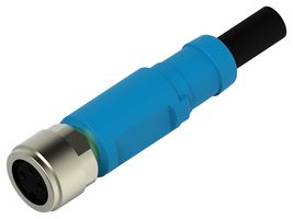 TE CONNECTIVITY T4061310003-003 Sensor Cable, Shielded, M8 Receptacle, Free End, 3 Positions, 1.5 m, 4.9 ft, T406 Series