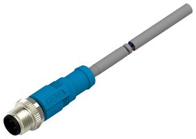 TE CONNECTIVITY T4151120003-003 Sensor Cable, M12 Plug, Free End, 3 Positions, 1.5 m, 4.9 ft, T415 Series