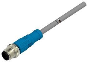TE CONNECTIVITY T4151120004-003 Sensor Cable, M12 Plug, Free End, 4 Positions, 1.5 m, 4.9 ft, T415 Series