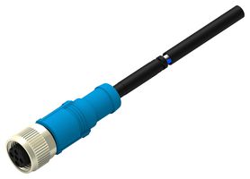 TE CONNECTIVITY T4151310005-007 Sensor Cable, M12 Receptacle, Free End, 5 Positions, 10 m, 32.8 ft, T415 Series