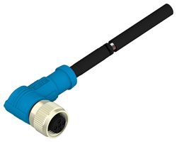 TE CONNECTIVITY T4161410005-003 Sensor Cable, Shielded, 90° M12 Receptacle, Free End, 5 Positions, 1.5 m, 4.9 ft, T416 Series