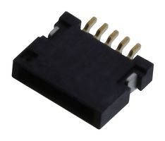 AMPHENOL COMMUNICATIONS SOLUTIONS 59453-051110ECHLF FFC / FPC Board Connector, R/A, ZIF, 0.5 mm, 5 Contacts, Receptacle, SFVL Series, Surface Mount