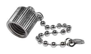 STEWART CONNECTOR SS-12800-010 Dust Cap / Cover, Plug, Metal Cap with Tether, Stewart M8 A-Coded Miniature Sensor Connectors