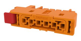 AMPHENOL COMMUNICATIONS SOLUTIONS 10170159-106TALF Connector Housing, R/A, Orange, HVLock Series, Receptacle, 6 Positions, 4.5 mm