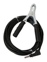 MEGGER KG-00520 Alligator Clip to Banana Plug Test Lead, Alligator Clip, Stackable Banana Plug, 16 ft, 5 m, Black