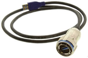 AMPHENOL PCD USB3FTV6A10NSTR USB Cable, USB Type A Plug, USB Type A Plug, 1 m, 3.3 ft, USB 3.0, Black