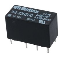TE CONNECTIVITY - CORCOM 190-22B2U0 Signal Relay, 12 VDC, DPDT, 2 A, 190 Series, Through Hole