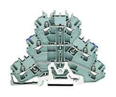 WAGO 2002-3218 DIN Rail Mount Terminal Block, 6 Positions, 22 AWG, 12 AWG, 2.5 mm², Push In, 24 A