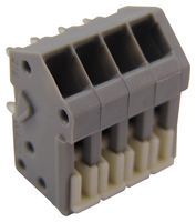 WAGO 218-104 Wire-To-Board Terminal Block, 2.54 mm, 4 Positions, 28 AWG, 20 AWG, 0.5 mm², Clamp