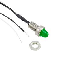 VCC / VISUAL COMMUNICATIONS COMPANY 6039-004-304G-A LED Panel Mount Indicator, Yellow Green, 2 V, 4.9 mm, 20 mA, 80 mcd, Not Rated
