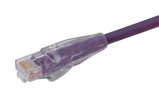L-COM TRD695VLT-7 Ethernet Cable, Cat6, RJ45 Plug to RJ45 Plug, UTP (Unshielded Twisted Pair), Violet, 2.1 m, 7 ft