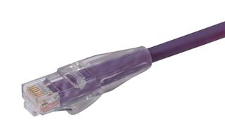L-COM TRD695VLT-90 Ethernet Cable, Cat6, RJ45 Plug to RJ45 Plug, UTP (Unshielded Twisted Pair), Violet, 27.4 m