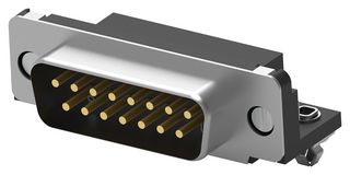 TE CONNECTIVITY - AMP 747841-4. D Sub Connector, Right Angle, 15 Contacts, Plug, Solder, DA, AMPLIMITE Series, Steel Body