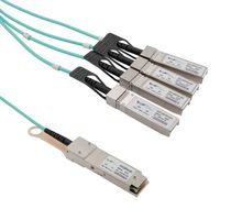 L-COM AOCQSP40-003 Computer Cable, QSFP+ 38 Position Plug, SFP+ 20 Position Plug (4), 9.8 ft, 3 m