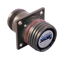 GLENAIR 233-350NF00-153ANH USB Adapter, USB Type A Receptacle, USB Type A Receptacle, USB 3.0, IP67, IP68, SuperSeal Series